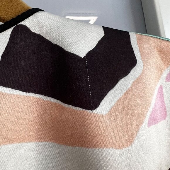 Mary McFadden Collection I Silky Kimono Robe Geometric Abstract Print Satin S - Picture 7 of 15